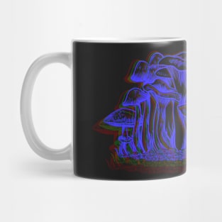 Blue Chrome Mushrooms Mug